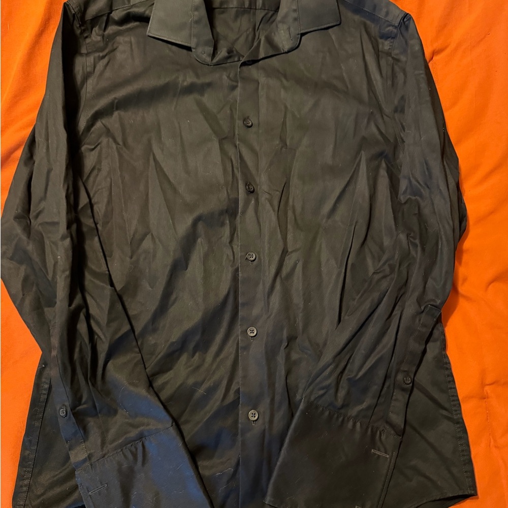 Men's Black Button-Up Shirt